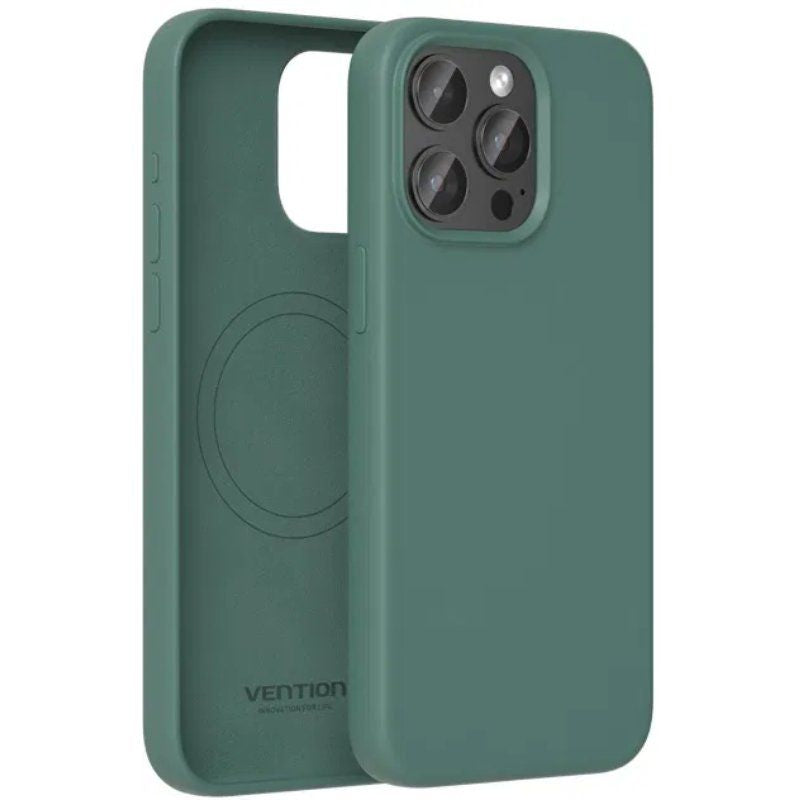 Funda Silicona Con Magsafe Vention Kufg0-40 Compatible Con Iphone 15 Pro Max Verde