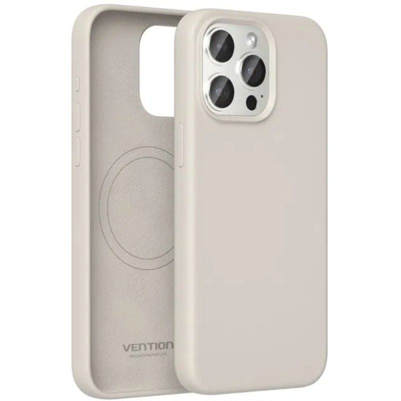 Funda Silicona Con Magsafe Vention Kufm0-40 Compatible Con Iphone 15 Pro Max Gris