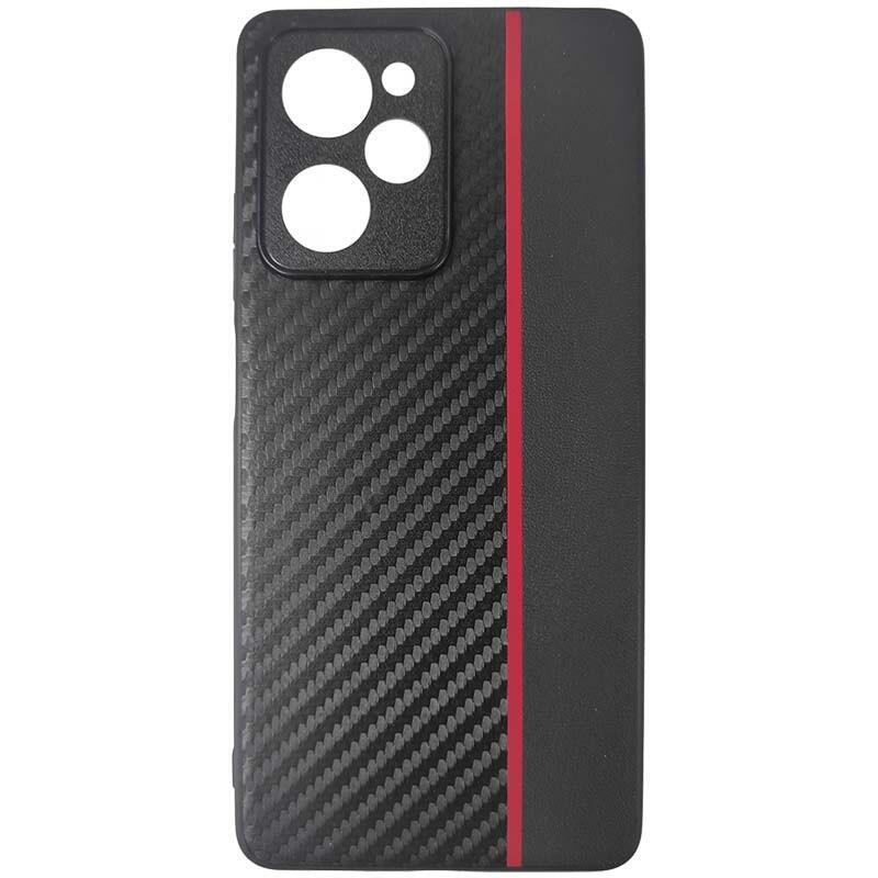 Funda Xiaomi Poco X5 Pro / Redmi Note 12 Pro 5g Efecto Fibra De Carbono Negro+Rojo