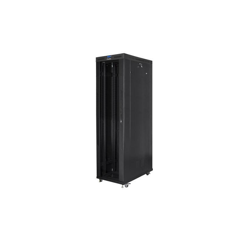 Gabinete Lanberg Portátil De 19" 47u 800x1200 Cristal Puerta Lcd Pack Plano Negro