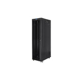 Gabinete Lanberg Portátil De 19" 47u 800x1200 Cristal Puerta Lcd Pack Plano Negro