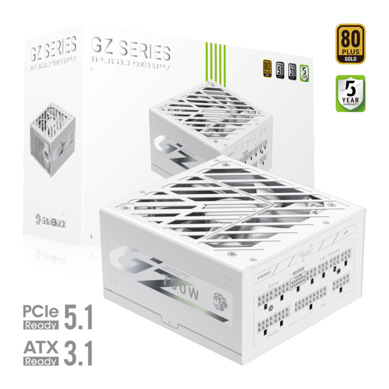 Gamemax  Psu  Gz 750g Wh  750w  Gold  Full Modular  White
