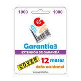 Garantía3 Cover 1000 Garantía Por Rotura Y Daño Accidental De 1 Año Hasta 1.000