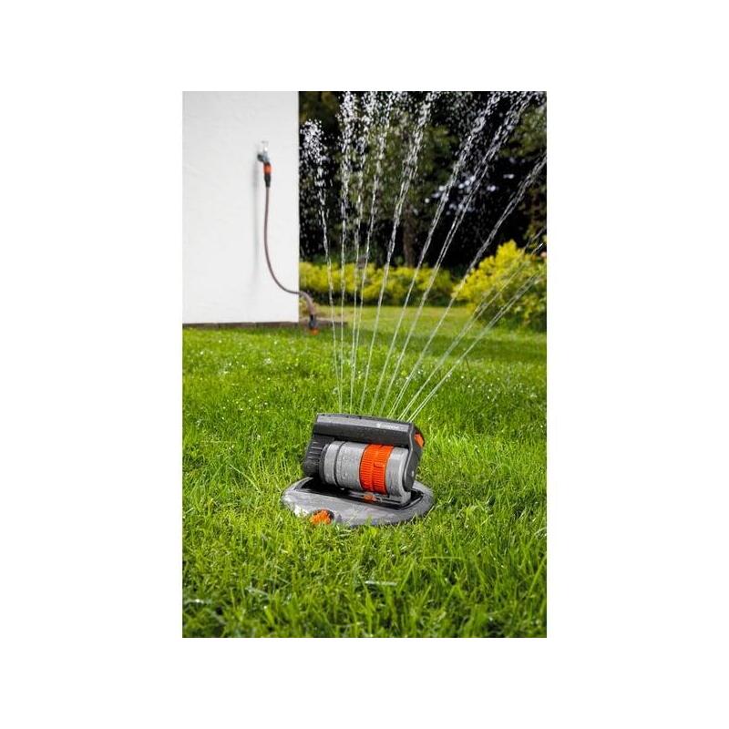 Gardena Juego Completo Con Aspersor Cuadrado Emergente Os 140, Sistema De Aspersión (Gris/Naranja, 12 Piezas)