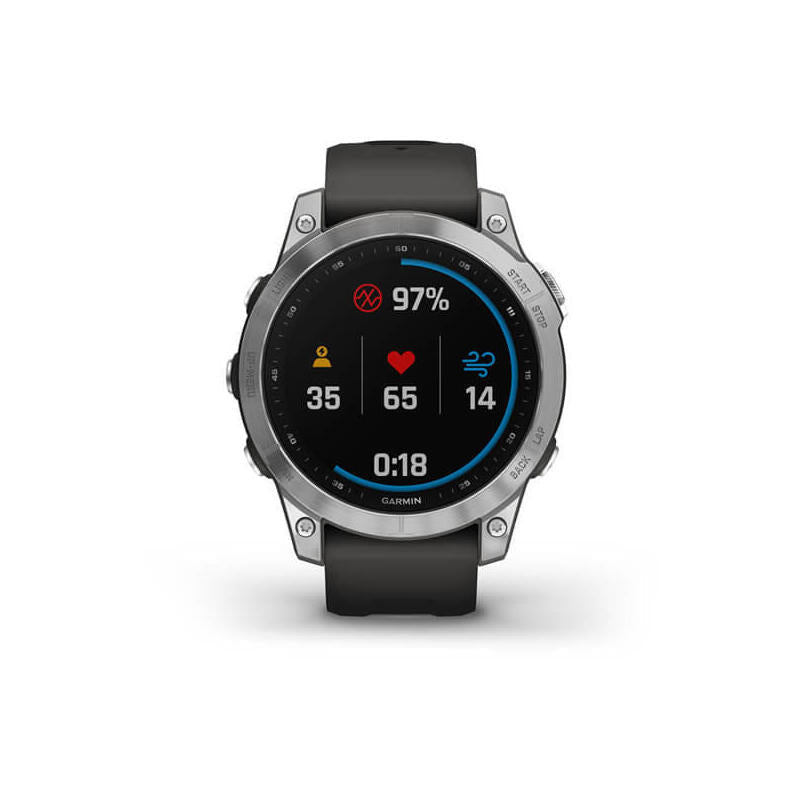 Garmin Fenix 7 Gris Plata Smartwatch 47mm / Correa Silicona Gris (Graphite)