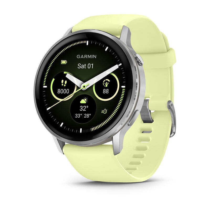 Garmin Venu® 4 Plateado Con Correa De Silicona Amarilla Smartwatch 45mm