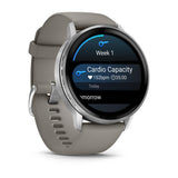 Garmin Venu® 4 Plateado Con Correa De Silicona Gris Smartwatch 45mm