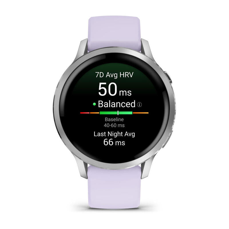 Garmin Venu® 4 Plateado Con Correa De Silicona Lila Smartwatch 41mm
