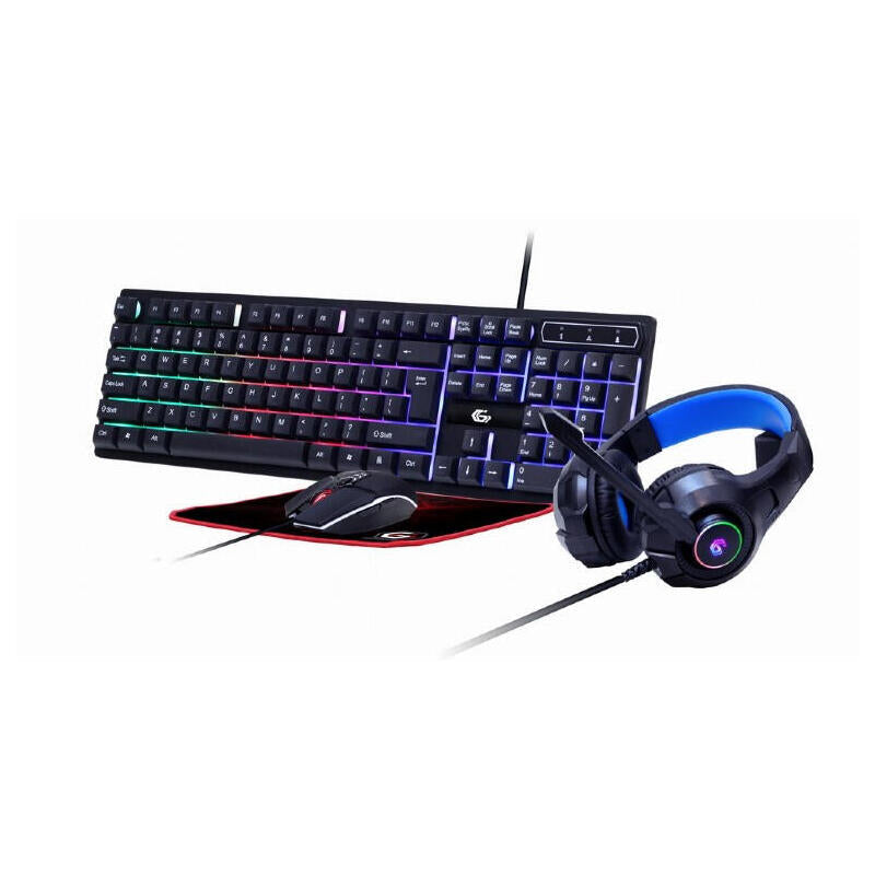 Gembird Ghost Ggs-Umgl4-02 4 En 1 Teclado (Ingles) + Ratón + Alfombrilla + Auriculares