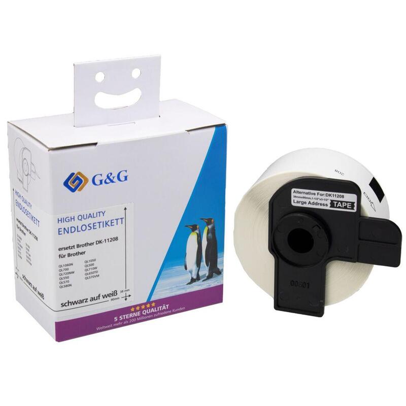 G&G Papel-Etiquetas Para Brother Dk-11208 400 Unidades
