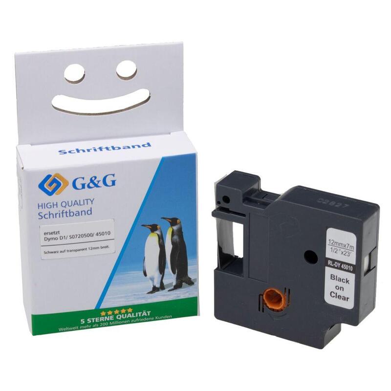 G&G Schriftband 12mm X7m Sw-Tr. Komp. M. Dymo D1/ 45010/ S072050