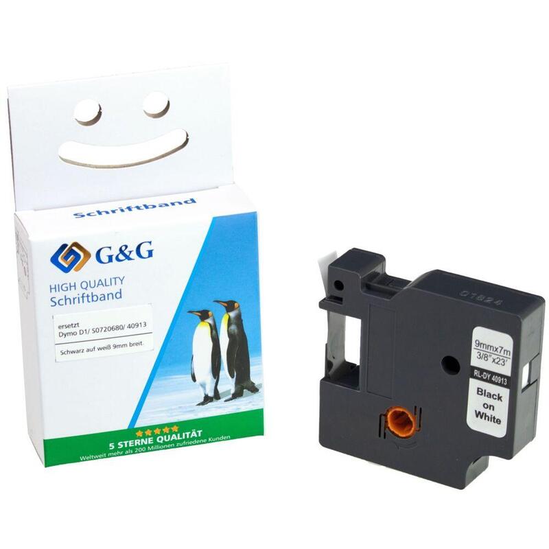 G&G Schriftband 9mm X 7m Sw-Ws Komp. M. Dymo D1/ 40913/ S072068