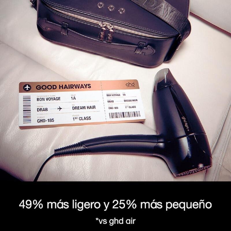 Ghd Flight+ - Secador De Pelo De Viaje Potente, Premium, Plegable Y Portátil Con Lujoso Estuche De Transporte, Voltaje Dual
