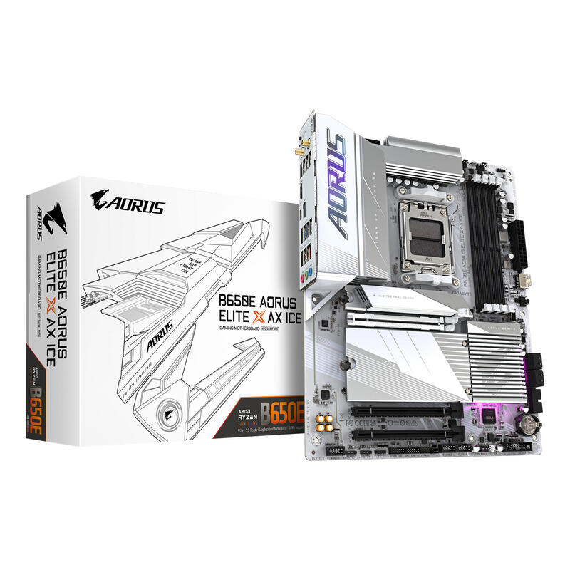 Gigabyte B650e Aorus Elite X Ice Am5 4xddr5 4xsata 3xm.2
