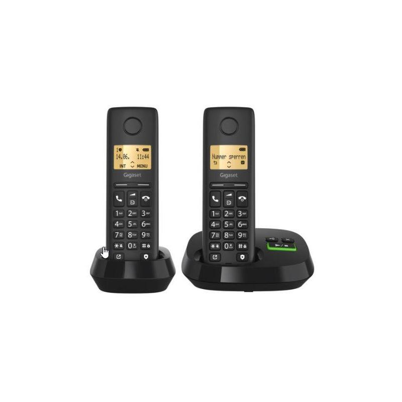 Gigaset Pure 100 Am Duo Negro Schnurlostelefon Con Ab Int.Ware