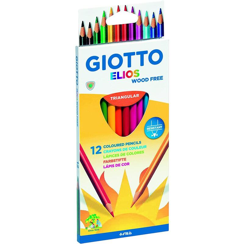 Giotto Lápices De Colores Elios Libre De Madera Estuche De 12