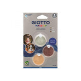 Giotto Make Up Metallic Pack Con 3 Maquillajes Faciales - Se Lava Con Agua - Dermatologicamente Testado - Colores