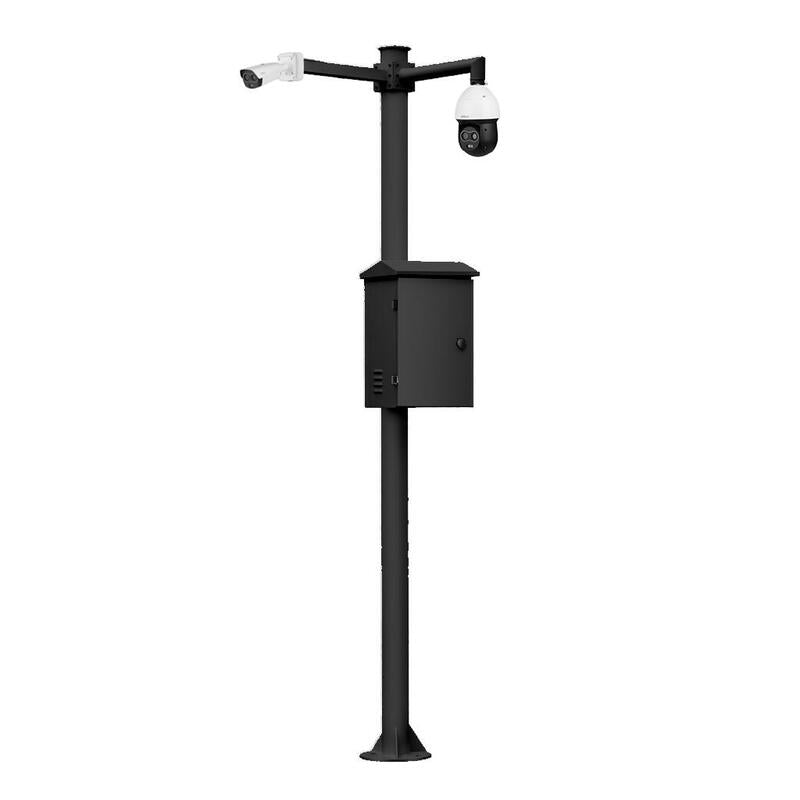 Global Kit-Baculo-60-Negro Báculo Desmontable De 6m De Altura En Acero Galvanizado De Color Negro Con Soporte Para Cámara Y Speed Dome
