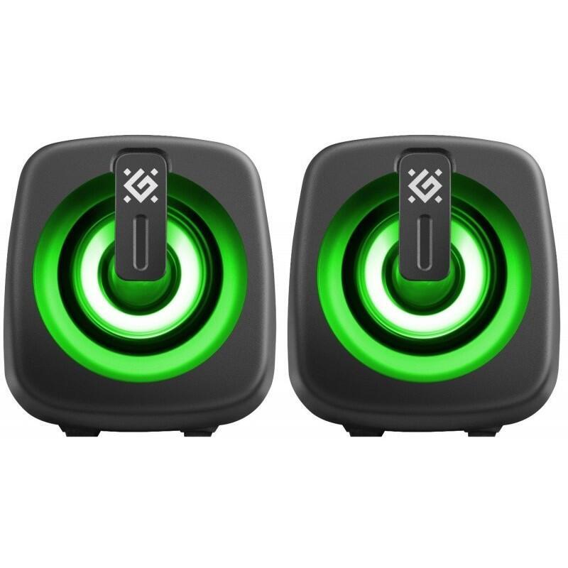 Glosniki Komputerowe J1 2.0 6w Led Usb Czarne