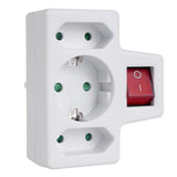 Gniazdko 1x16a 2x2.5a Schuko Mce215 Z Wlacznikiem/Wylacznikiem, Maks Obciazenie 3680w, 2x Wtyczka Euro, 1x Schuko