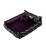 Go Gift Cama Para Perros Y Gatos Xl - Morada - 100x90x18 Cm