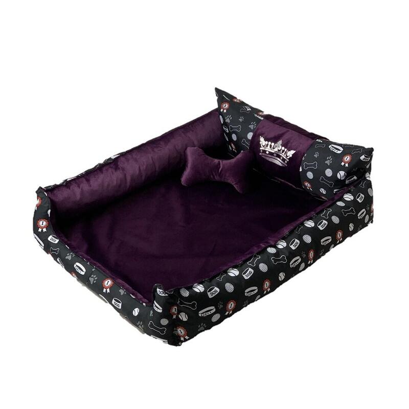 Go Gift Cama Para Perros Y Gatos Xxl - Morada - 110x90x18 Cm