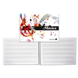 Golden Cuaderno De Musica - 20 Hojas - Interlineado De 3mm - Papel De 100gr