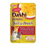 Golosina Para Gatos Inaba Cat Dashi Delights Silky Broth Pollo Con Atún Y Salmón 40g
