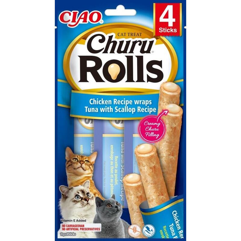 Goma Para Gatos  Inaba Churu Rolls Chicken Recipe Wraps Tuna With Scallop Recipe  4x10 G