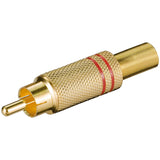 Goobay 11280 Conector Rca Oro, Rojo