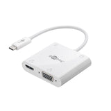 Goobay 52418 Adaptador Multipuerto Usb-C Hdmi?+Vga + Pd 100 W, Blanco