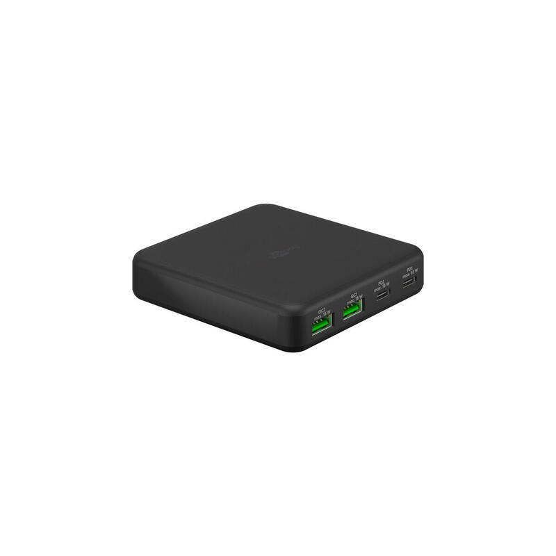 Goobay Usb-C Multiport-Tischladegerät, Pd, Gan, 65 Watt (Negro, 2x Usb-C, 2x Usb-A, Power Delivery, Quickcharge 3.0) 65813