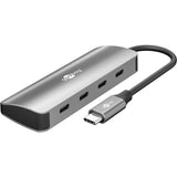 Goobay 76565 Slim 4-Port Usb-Hub, Usb-C Auf Usb-C, 10 Gbit S, Grey