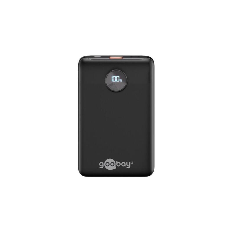 Goobay Powerbank Compact 10.000 Mah Negro, 10 Ah, 1x Usb-A, 1x Usb-C, Power Delivery, Carga Rápida 65868