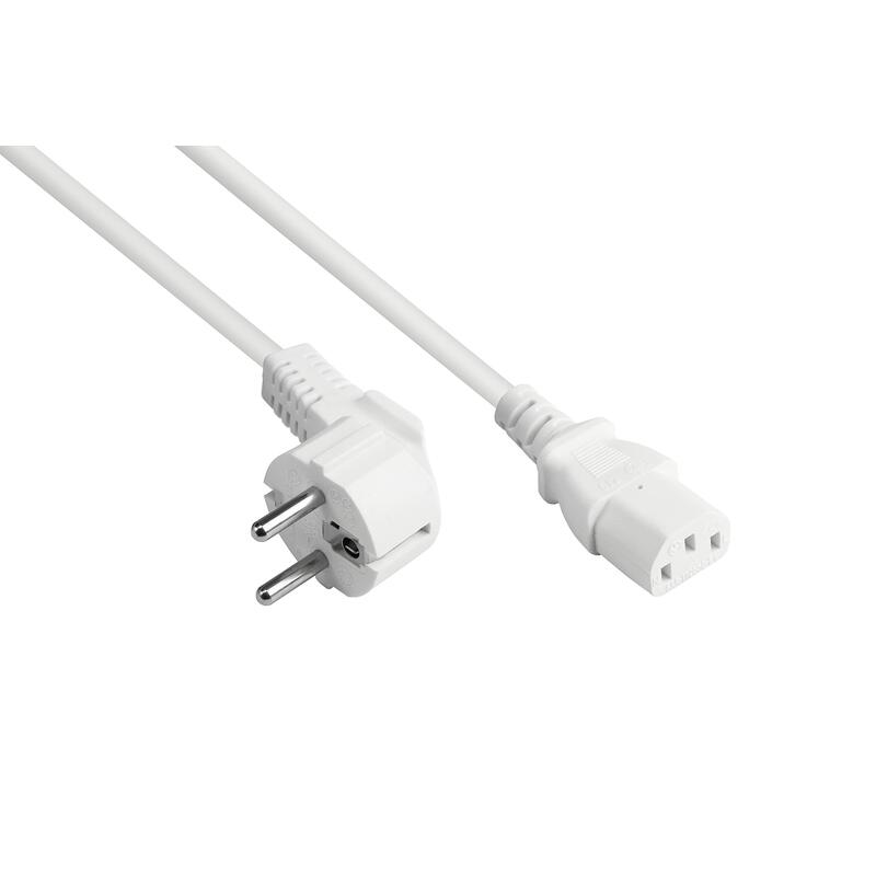Good Connections Schutzkontakt-Mecker Gew.- C13 Blanco 15m