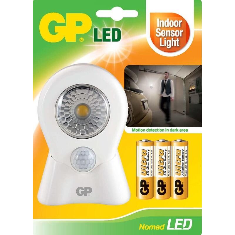 Gp Lighting 053743-Lame1 Iluminación De Conveniencia Blanco Dormitorio Cochera Batería Aa