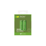 Gp Recyko Pack De 2 Pilas Recargables 2600mah Aa 1.2v - Precargadas - Ciclo De Vida: Hasta 1.000 Veces