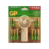 Gp Ultra Alcalina Pack De 12 Pilas Aaa + 12 Pilas Aa + Ventilador De Mano De Regalo