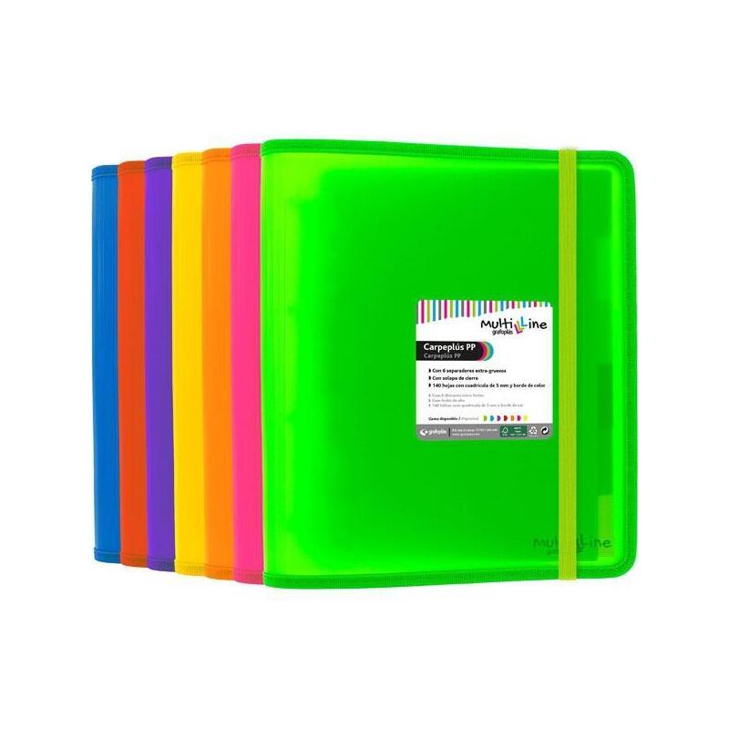 Grafoplás Carpeta 4 Anillas Mixtas 4x25 Mm Carpeplús Pp Multiline Con Recambio 100h  A4 Rojo