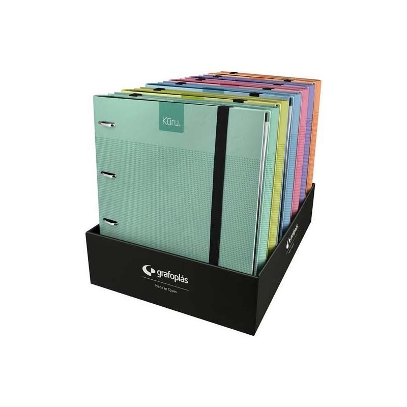 Grafoplás Carpeta Anillas Carpebook C/Recambio A4 Expositor De 12 Forrado Kuru