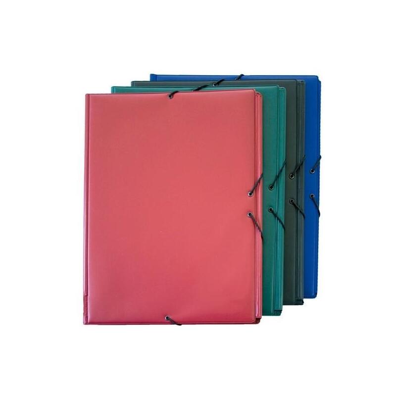 Grafoplás Carpeta Con Gomas 3 Solapas Folio Forradas Pvc Negro