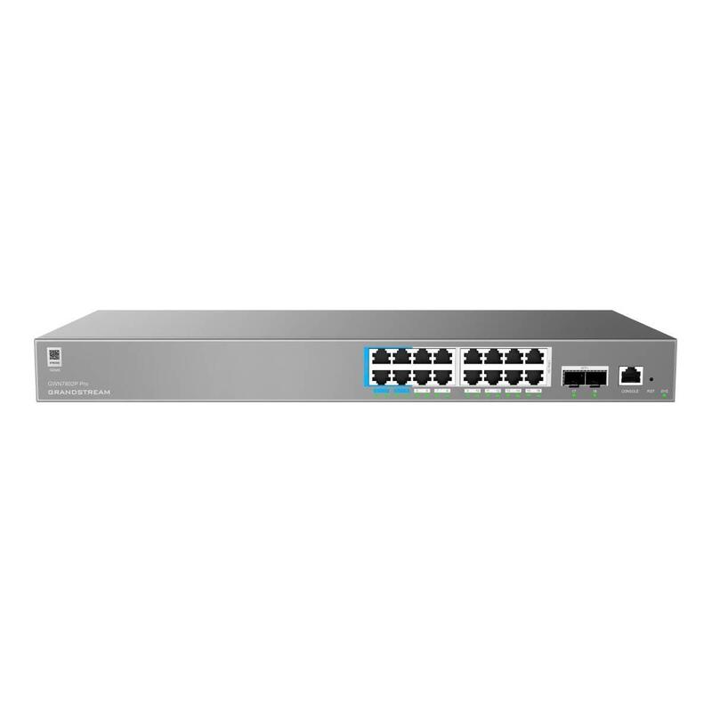 Grandstream Gwn7802p Pro  Enterprise Layer 2++ Managed Switch  16× Gigabit Rj45 (Poe Poe+) + 2× Gigabit Sfp+