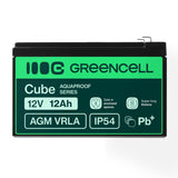 Green Cell Agm12v12ah-J Agm Vrla 12v 12ah Sin Mantenimiento Batería Para Caja Registradora, Juguete, Cámara (152x99x100mm)