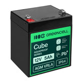 Green Cell Agm12v5ah-J Agm Vrla 12v 5ah Sin Mantenimiento Batería Para Caja Registradora, Juguete, Cámara (91x70x102mm)