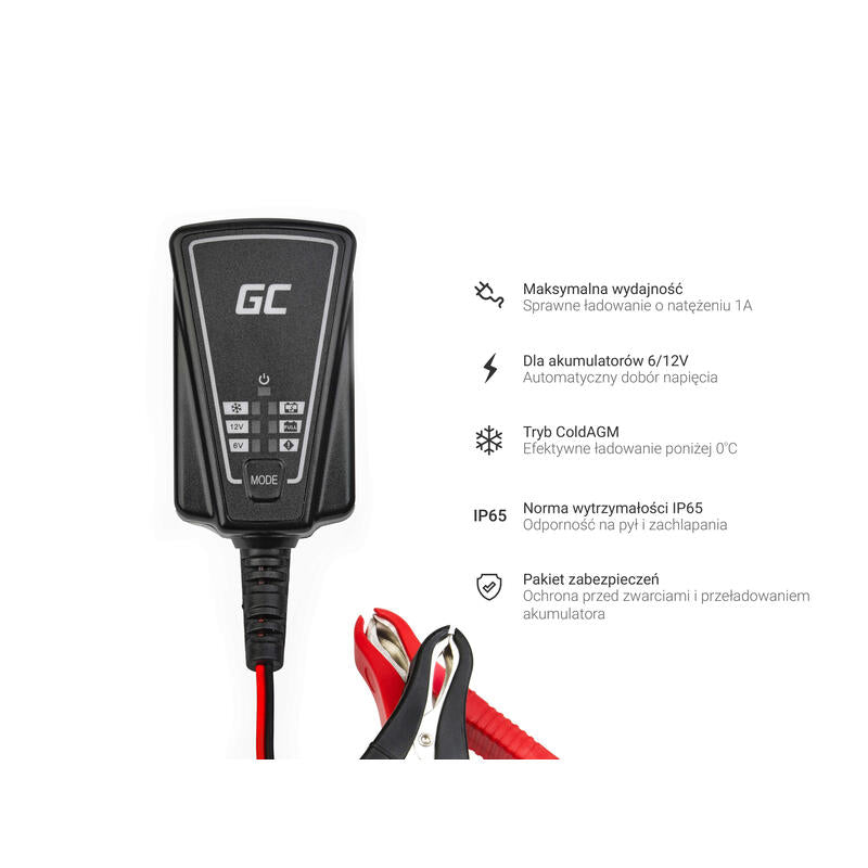 Green Cell Cargador Para Baterias 6v / 12v (1a)