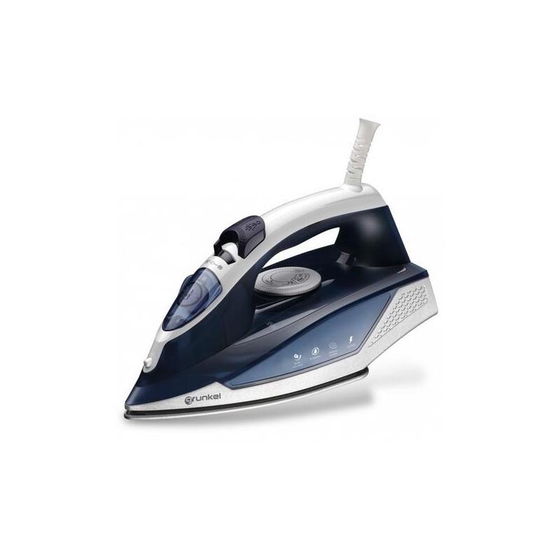 Grunkel Plancha De Vapor, Termostato Ajustable,  2200w, Suela Cerámica