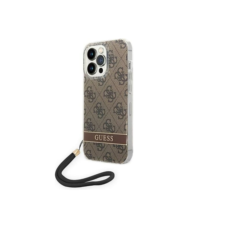 Guess Guohcp14lh4stw Iphone 14 Pro 6,1" Brown Hardcase 4g Print Strap