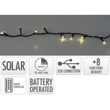 Guirnalda Led, 200 Leds, 8 Funciones Parpadeante Blanco Calido, Solar. Basics