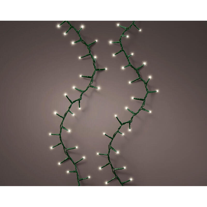Guirnalda Led Compact Connect (Interconectable) Multifunción 500 Leds Luz Cálida Con Efecto Intermitente Cable Verde Exterior 11 M