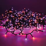 Guirnalda Led Compact Parpadeante Exterior Morado Y Naranja 750 Leds Cable Negro 21m